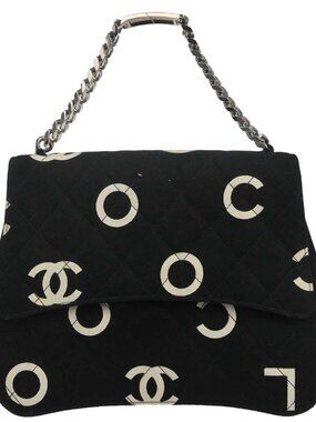 Chanel Black Canvas Chain Handbag 187221
